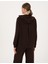 Kadın Kahverengi Oversize Modal Karışımlı Kapüşonlu Sweatshirt 50314972-VR029 5