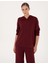 Kadın Vişne Oversize Modal Karışımlı Kapüşonlu Sweatshirt 50314972-VR223 1