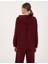Kadın Vişne Oversize Modal Karışımlı Kapüşonlu Sweatshirt 50314972-VR223 5