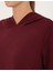 Kadın Vişne Oversize Modal Karışımlı Kapüşonlu Sweatshirt 50314972-VR223 7