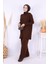 Triko Tunik Pantolon Takım 17035 Kahverengi 2