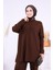 Triko Tunik Pantolon Takım 17035 Kahverengi 4