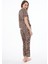 Premium Kadın Pijama Takımı Leopar Desenli Yumuşak Dokulu Kısa Kollu Bisiklet Yaka 2