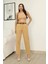 Kemer Detaylı Pileli Gabardin Kumaş Pantolon 6158-CAMEL 3