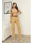 Kemer Detaylı Pileli Gabardin Kumaş Pantolon 6158-CAMEL 4