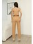 Kemer Detaylı Pileli Gabardin Kumaş Pantolon 6158-CAMEL 6