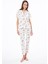 Premium Kadın Pijama Takımı Ayıcık Desenli Yumuşak Dokulu Kısa Kollu Gömlek Yaka 3