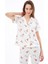 Premium Kadın Pijama Takımı Ayıcık Desenli Yumuşak Dokulu Kısa Kollu Gömlek Yaka 4