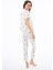 Premium Kadın Pijama Takımı Ayıcık Desenli Yumuşak Dokulu Kısa Kollu Bisiklet Yaka 2