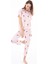 Premium Kadın Pijama Takımı Krem Ayıcık Desenli Yumuşak Dokulu Kısa Kollu Bisiklet Yaka 1