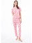 Premium Kadın Pijama Takımı Kiraz Desenli Yumuşak Dokulu Kısa Kollu Bisiklet Yaka 5