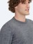 Gri Bisiklet Yaka Düz Örgü Yün Karışımlı Triko Kazak 4