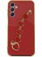 Samsung Galaxy A24 4g Elegant Charm Case (Kalpli Zincirli Kılıf) Elegant Silicone Cover - Kırmızı 1