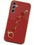 Samsung Galaxy A24 4g Elegant Charm Case (Kalpli Zincirli Kılıf) Elegant Silicone Cover - Kırmızı 3
