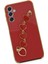 Samsung Galaxy A24 4g Elegant Charm Case (Kalpli Zincirli Kılıf) Elegant Silicone Cover - Kırmızı 4