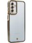 Samsung Galaxy M23 Elegant Liva Lens Kapak – (Şeffaf Gövde, Altın Çerçeveli Kamera Koruma) - Siyah 1