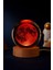 3D Ay Küre Kristal LED Gece Lambası – Usb'li Ahşap Standlı LED Masa Lambası & Gece Lambası Rgb LED 2