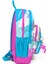 İlkokul Sırt Çantası 4 Bölmeli Ortopedik Unicorn Desenli Mavi Neon Pembe Kız Çocuk 27x38x14 cm 3