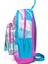 İlkokul Sırt Çantası 4 Bölmeli Ortopedik Unicorn Desenli Mavi Neon Pembe Kız Çocuk 27x38x14 cm 5