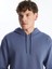 Lcw Casual Indigo Uzun Kollu Erkek Kalın Hoodie 3