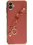 Samsung Galaxy A04 Elegant Charm Case (Kalpli Zincirli Kılıf) Elegant Silicone Cover - Kırmızı 5
