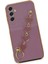 Samsung Galaxy A24 4g Elegant Charm Case (Kalpli Zincirli Kılıf) Elegant Silicone Cover - Mor 4