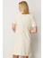 Kadın Boncuk Işlemeli Tüvit Elbise 4003 Ekru 4
