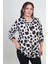 Kadın Kol Katlamalı Desenli Büyük Beden Gömlek 3