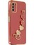 Samsung Galaxy A03S Elegant Charm Case (Kalpli Zincirli Kılıf) Elegant Silicone Cover - Kırmızı 1