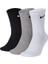 Unisex 3'lü Paket Spor Çorap - Günlük, Pamuklu Yastıklı Crew, Einfarbig 1