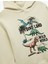 Şardonlu Dinozor Baskılı Uzun Kollu Kapşonlu Sweatshirt 3