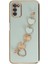 Samsung Galaxy A03S Elegant Charm Case (Kalpli Zincirli Kılıf) Elegant Silicone Cover - Su Yeşili 5