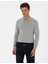 Erkek Gri Melanj Slim Fit Polo Yaka Fermuarlı Basic Triko Kazak 50315406-VR086 1