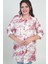Kadın Kol Katlamalı Batik Desenli Büyük Beden Uzun Gömlek 2