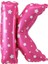 K Harfi Pembe Renk 16 Inc 40 cm Balon Parti Malzemesi 1