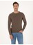 Erkek Vizon Melanj Slim Fit Bisiklet Yaka Basic Triko Kazak 50315509-VR174 1