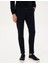 Erkek Lacivert Slim Fit Nervürlü Düz Paça Eşofman Altı 50317659-VR033 2