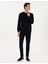 Erkek Lacivert Slim Fit Nervürlü Düz Paça Eşofman Altı 50317659-VR033 3
