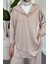 Mihra Kapüşonlu Takım Bej 4