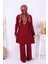 Triko Tunik Pantolon Takım 17035 Bordo 3