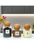 Ahşap Top Kapaklı Cam Çay Türk Kahvesi Süt Tozu Saklama Kavanozu Seti Kahve Köşesi Etiket Hediyeli 2