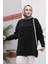 Siyah Tesettür Triko Kazak Tunik 87703S 1