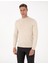 Erkek Krem Melanj Slim Fit Çeyrek Yaka Basic Triko Kazak 50315456-VR159 1