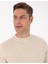 Erkek Krem Melanj Slim Fit Çeyrek Yaka Basic Triko Kazak 50315456-VR159 2