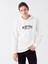 Lcw Casual Beyaz Uzun Kollu Baskılı Erkek Kalın Hoodie 3