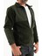 Erkek Haki Slim Fit Anti-Pilling Tüylenme Yapmayan Tam Fermuar Softshell Garnili Polar Sweatshirt 3