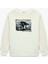 Şardonlu Uzun Kollu Bisiklet Yaka Baskılı Sweatshirt 1