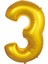 Folyo Balon 3 Rakamı Helyum Balon 36 cm Altın Renk - 3 Yaş Balonu - 3 Yaş Balon - 3 Rakam Balon 1