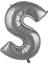 36 cm Gümüş Renk Balon S Harfi 16 Inc Parti Malzemesi 1