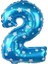 2 Rakam Mavi Renk 16 Inc 40 cm Balon Parti Malzemesi 1
